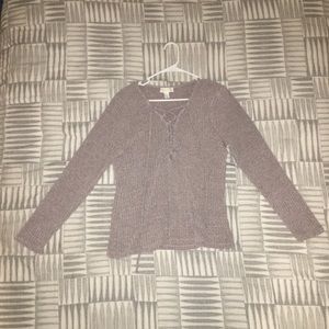 F21+ Lace Up Sweater